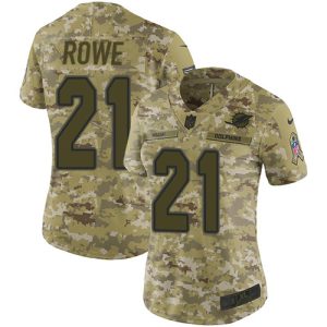 Superb Dolphins #21 Eric Rowe Camo Women's Stitched NFL Limited 2018 Salute To Service Jersey