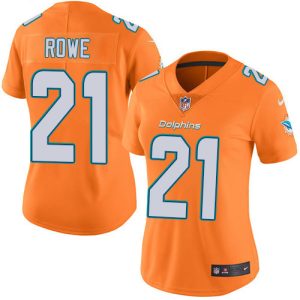 Superior Dolphins #21 Eric Rowe Orange Women's Stitched NFL Limited Rush Jersey