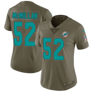 Exquisite Dolphins #52 Raekwon McMillan Olive Women's Stitched NFL Limited 2017 Salute to Service Jersey
