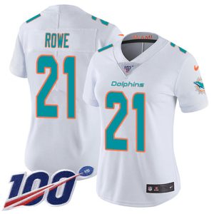 Premium Dolphins #21 Eric Rowe White Women's Stitched NFL 100th Season Vapor Untouchable Limited Jersey
