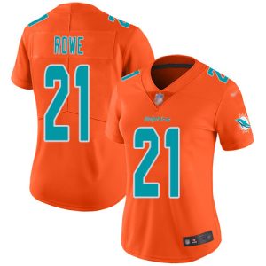 Premium Dolphins #21 Eric Rowe Orange Women's Stitched NFL Limited Inverted Legend Jersey