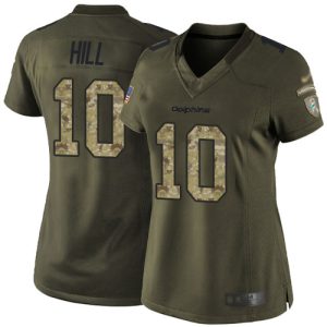Superior Dolphins #10 Tyreek Hill Green Women's Stitched NFL Limited 2015 Salute to Service Jersey