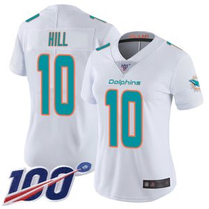 Exceptional Dolphins #10 Tyreek Hill White Women's Stitched NFL 100th Season Vapor Untouchable Limited Jersey