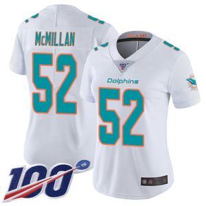 Outstanding Dolphins #52 Raekwon McMillan White Women's Stitched NFL 100th Season Vapor Limited Jersey