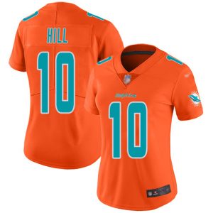 Exceptional Dolphins #10 Tyreek Hill Orange Women's Stitched NFL Limited Inverted Legend Jersey