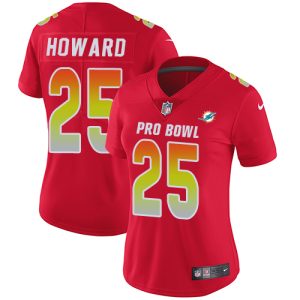 Exceptional Dolphins #25 Xavien Howard Red Women's Stitched NFL Limited AFC 2019 Pro Bowl Jersey