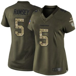 Superb Dolphins #5 Jalen Ramsey Green Women's Stitched NFL Limited 2015 Salute to Service Jersey