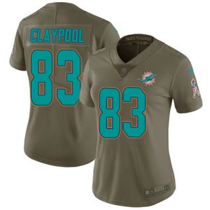 Finest Dolphins #83 Chase Claypool Olive Women's Stitched NFL Limited 2017 Salute To Service Jersey