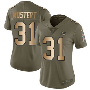 Superior Dolphins #31 Raheem Mostert Olive/Gold Women's Stitched NFL Limited 2017 Salute To Service Jersey
