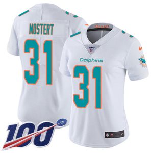 Exceptional Dolphins #31 Raheem Mostert White Women's Stitched NFL 100th Season Vapor Untouchable Limited Jersey