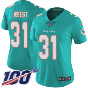 Superior Dolphins #31 Raheem Mostert Aqua Green Team Color Women's Stitched NFL 100th Season Vapor Untouchable Limited Jersey