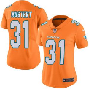 Exceptional Dolphins #31 Raheem Mostert Orange Women's Stitched NFL Limited Rush Jersey