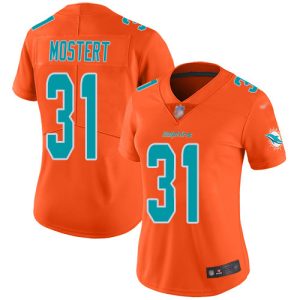 Outstanding Dolphins #31 Raheem Mostert Orange Women's Stitched NFL Limited Inverted Legend Jersey