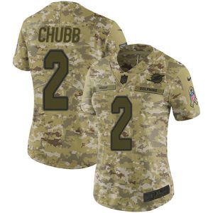 Superior Dolphins #2 Bradley Chubb Camo Women's Stitched NFL Limited 2018 Salute To Service Jersey