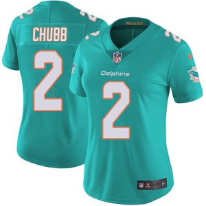 Superior Dolphins #2 Bradley Chubb Aqua Green Team Color Women's Stitched NFL 100th Season Vapor Untouchable Limited Jersey