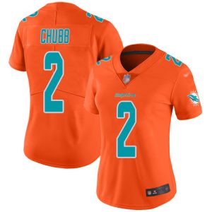 Outstanding Dolphins #2 Bradley Chubb Orange Women's Stitched NFL Limited Inverted Legend Jersey