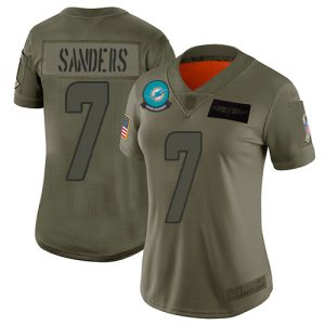 Exquisite Dolphins #7 Jason Sanders Camo Women's Stitched NFL Limited 2019 Salute To Service Jersey