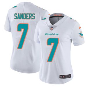 Gorgeous Dolphins #7 Jason Sanders White Women's Stitched NFL Vapor Untouchable Limited Jersey