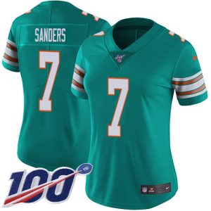 Exceptional Dolphins #7 Jason Sanders Aqua Green Alternate Women's Stitched NFL 100th Season Vapor Untouchable Limited Jersey