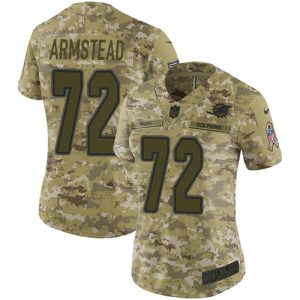 Premium Dolphins #72 Terron Armstead Camo Women's Stitched NFL Limited 2018 Salute To Service Jersey