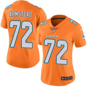 Exceptional Dolphins #72 Terron Armstead Orange Women's Stitched NFL Limited Rush Jersey