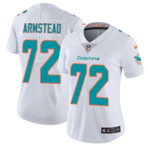 Gorgeous Dolphins #72 Terron Armstead White Women's Stitched NFL Vapor Untouchable Limited Jersey