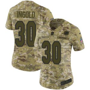 Exquisite Dolphins #30 Alec Ingold Camo Women's Stitched NFL Limited 2018 Salute To Service Jersey