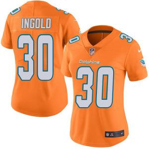Superior Dolphins #30 Alec Ingold Orange Women's Stitched NFL Limited Rush Jersey