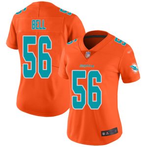 Superb Dolphins #56 Quinton Bell Orange Women's Stitched NFL Limited Inverted Legend Jersey