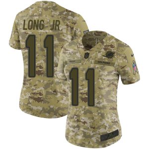 Premium Dolphins #11 David Long Jr. Camo Women's Stitched NFL Limited 2018 Salute To Service Jersey