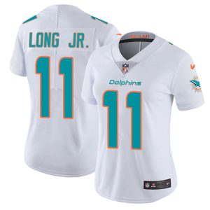 Premium Dolphins #11 David Long Jr. White Women's Stitched NFL Vapor Untouchable Limited Jersey
