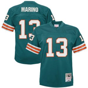 Finest Youth Miami Dolphins #13 Dan Marino Mitchell & Ness Aqua 1984 Legacy Retired Player Jersey