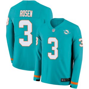 Exquisite Dolphins #3 Josh Rosen Aqua Green Team Color Youth Stitched NFL Limited Therma Long Sleeve Jersey