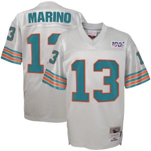 High quality Youth Miami Dolphins #13 Dan Marino Mitchell & Ness Platinum NFL 100 Retired Player Legacy Jersey
