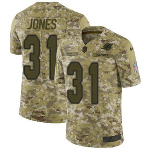 Outstanding Dolphins #31 Byron Jones Camo Youth Stitched NFL Limited 2018 Salute To Service Jersey