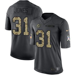 Exceptional Dolphins #31 Byron Jones Black Youth Stitched NFL Limited 2016 Salute to Service Jersey