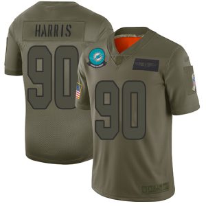 Exceptional Dolphins #90 Charles Harris Camo Youth Stitched NFL Limited 2019 Salute to Service Jersey