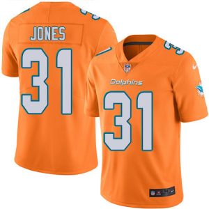 Superior Dolphins #31 Byron Jones Orange Green Youth Stitched NFL Limited Rush Jersey