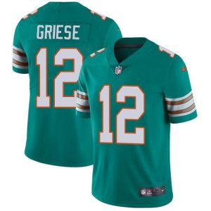 Gorgeous Dolphins #12 Bob Griese Aqua Green Alternate Youth Stitched NFL Vapor Untouchable Limited Jersey