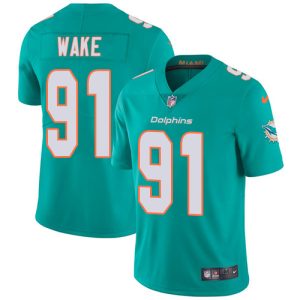 Exceptional Dolphins #91 Cameron Wake Aqua Green Team Color Youth Stitched NFL Vapor Untouchable Limited Jersey