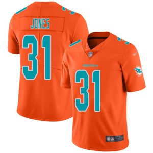 Superior Dolphins #31 Byron Jones Orange Youth Stitched NFL Limited Inverted Legend Jersey