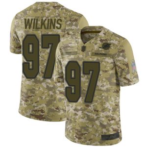 Exceptional Dolphins #97 Christian Wilkins Camo Youth Stitched NFL Limited 2018 Salute to Service Jersey
