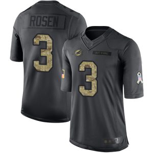 Superior Dolphins #3 Josh Rosen Black Youth Stitched NFL Limited 2016 Salute to Service Jersey