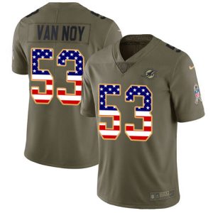 Superior Dolphins #53 Kyle Van Noy Olive/USA Flag Youth Stitched NFL Limited 2017 Salute To Service Jersey