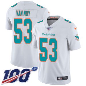 Exquisite Dolphins #53 Kyle Van Noy White Youth Stitched NFL 100th Season Vapor Untouchable Limited Jersey