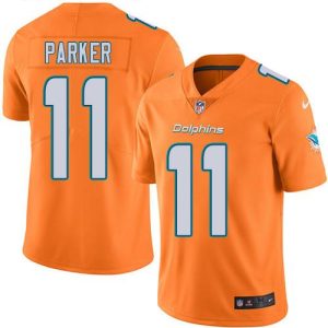 Outstanding Dolphins #11 DeVante Parker Orange Youth Stitched NFL Limited Rush Jersey