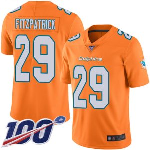 Exceptional Dolphins #29 Minkah Fitzpatrick Orange Youth Stitched NFL Limited Rush 100th Season Jersey