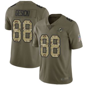 Superior Dolphins #88 Mike Gesicki Olive/Camo Youth Stitched NFL Limited 2017 Salute to Service Jersey