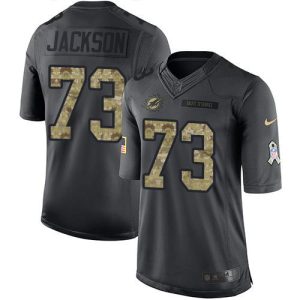 Premium Dolphins #73 Austin Jackson Black Youth Stitched NFL Limited 2016 Salute to Service Jersey