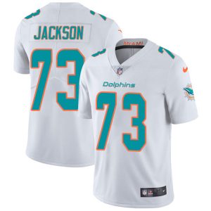 Finest Dolphins #73 Austin Jackson White Youth Stitched NFL Vapor Untouchable Limited Jersey